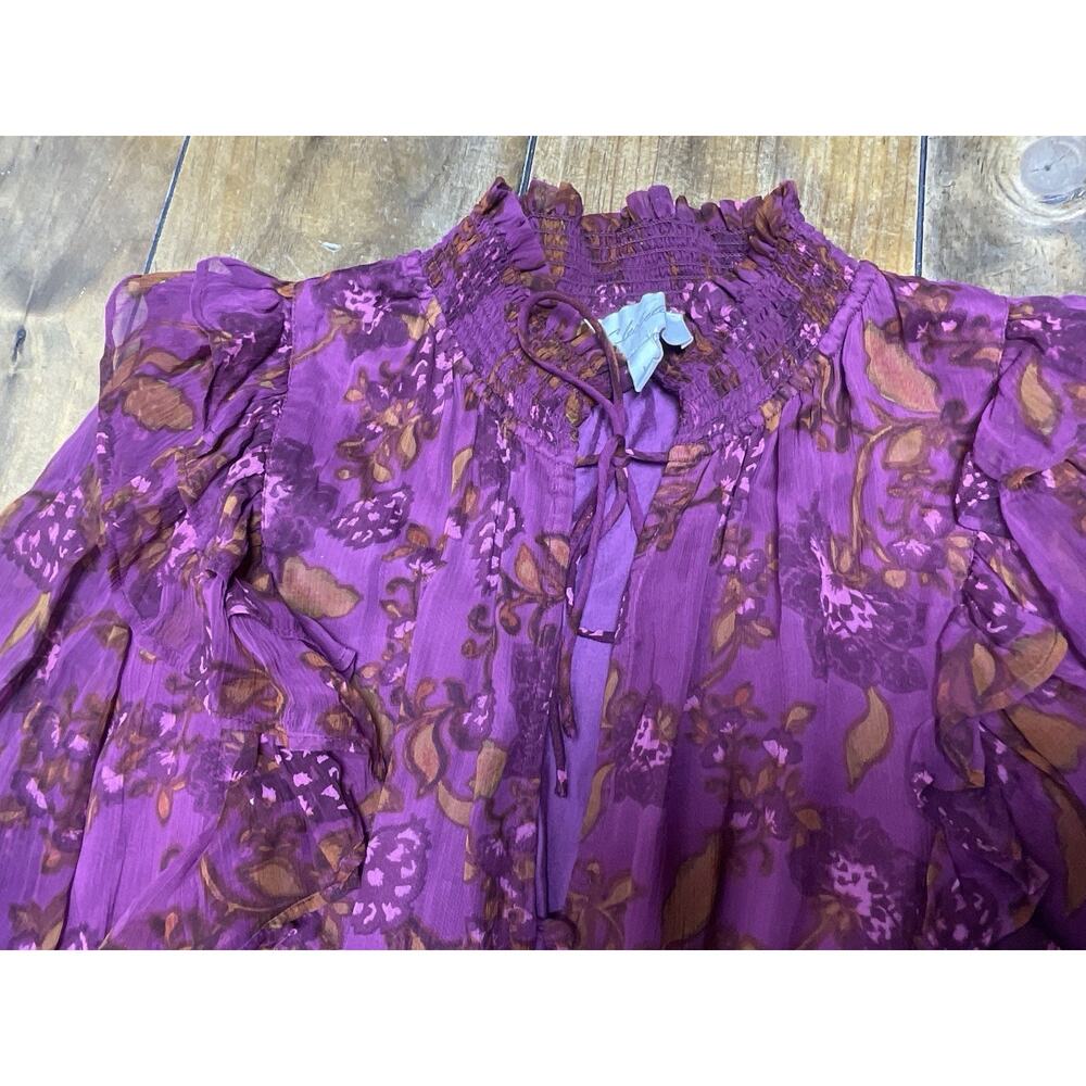 Cleobella Everly Mini Dress Botanical Floral Boho Size Large - Picture 5 of 13